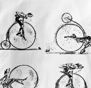 Bicycle T Shirt French Caricature High Mount 1897 WHITE Cycling T Shirt French Caricature High Mount 1897 T Shirt